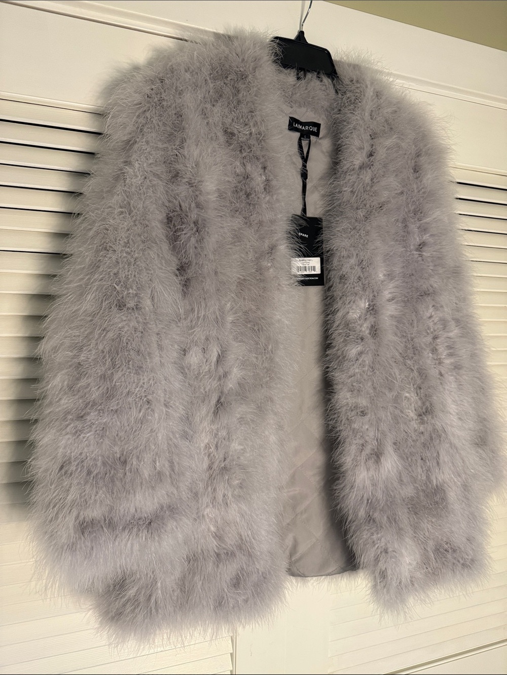 Lamarque Light Gray Teddy Jacket - Picture 7 of 8